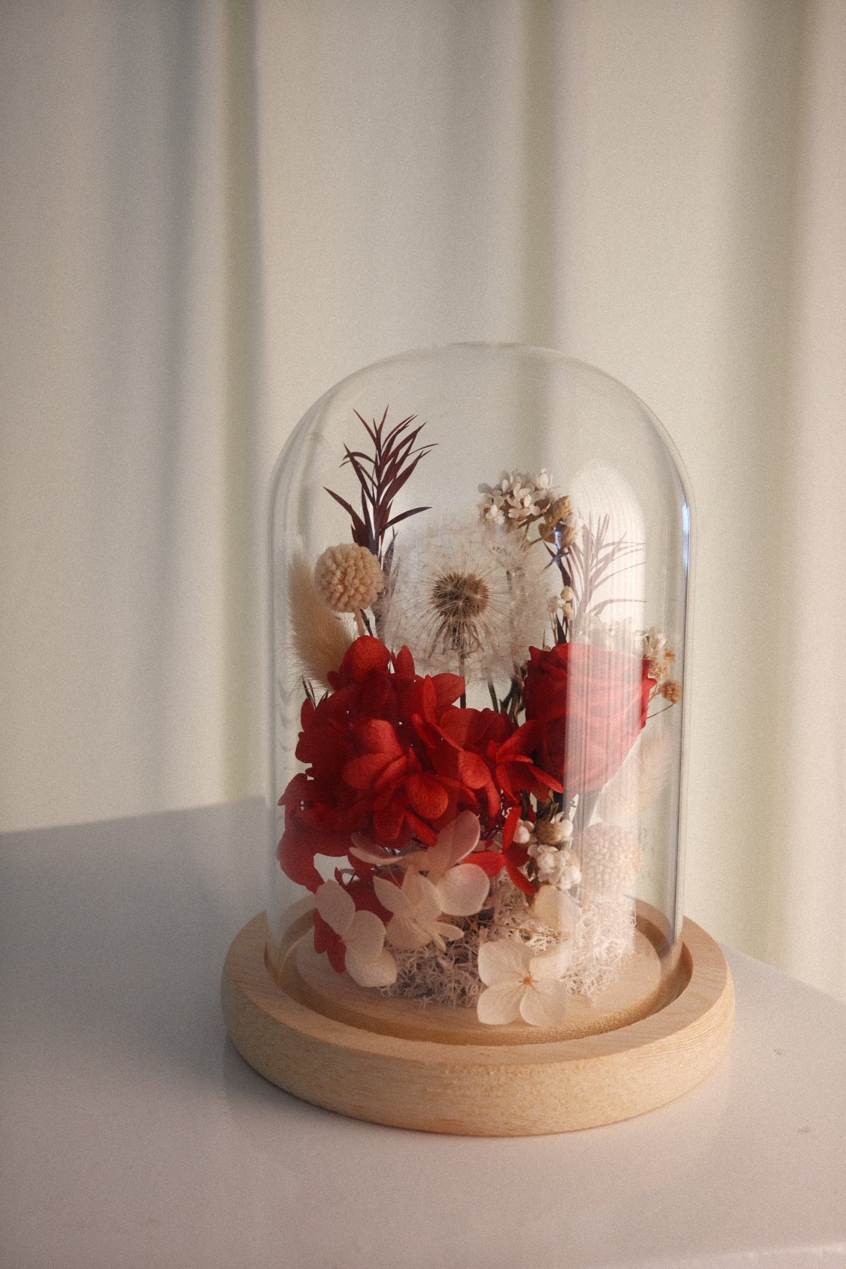 Crimson & Dandelion Botanical Glass Dome