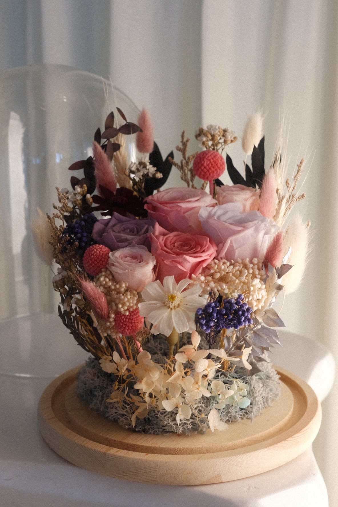 Primrose Garden Deluxe Preserved Glass Dome